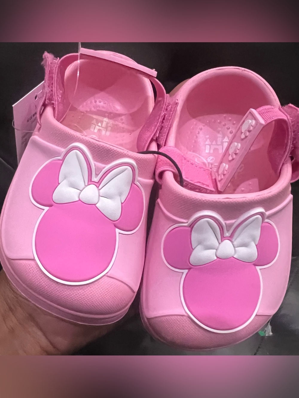 BRAND NEW Disney Pink Minnie Mouse Baby Clogs with White Bow